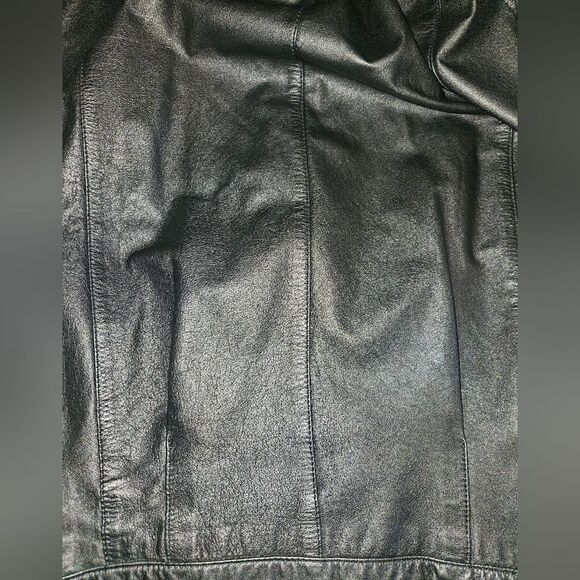 Vintage Pelle Women's Black Leather Button-down Jacket Size M - Picture 10 of 10